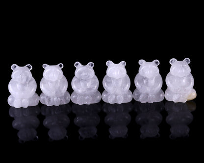 Nicedony 2.8" Angolan Quartz Hand Carved Crystal Panda Sculpture - View 7