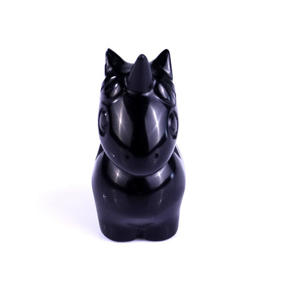 Nicedony 2.8" Black Obsidian Hand Carved Crystal Unicorn Sculpture - View 2
