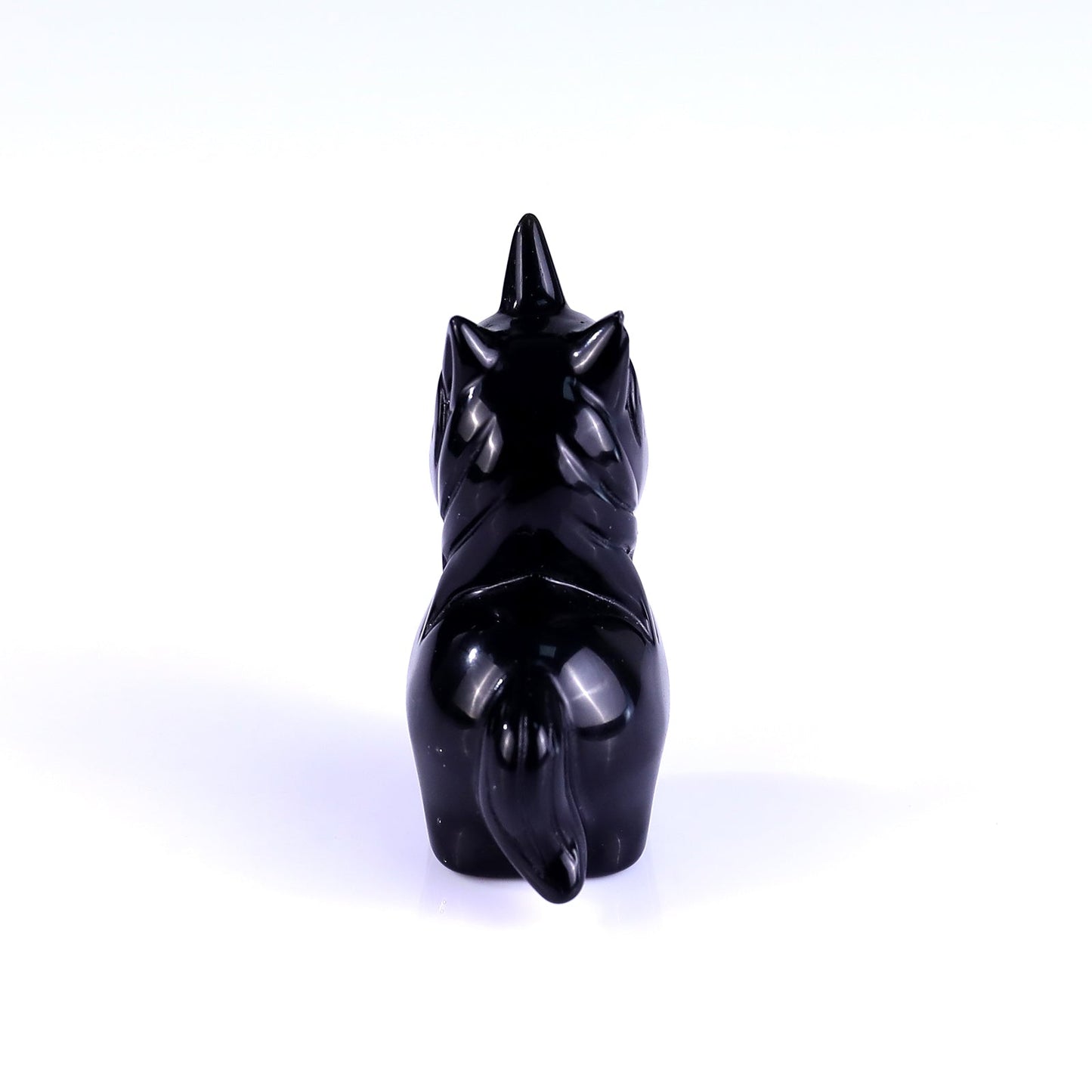 Nicedony 2.8" Black Obsidian Hand Carved Crystal Unicorn Sculpture - View 5