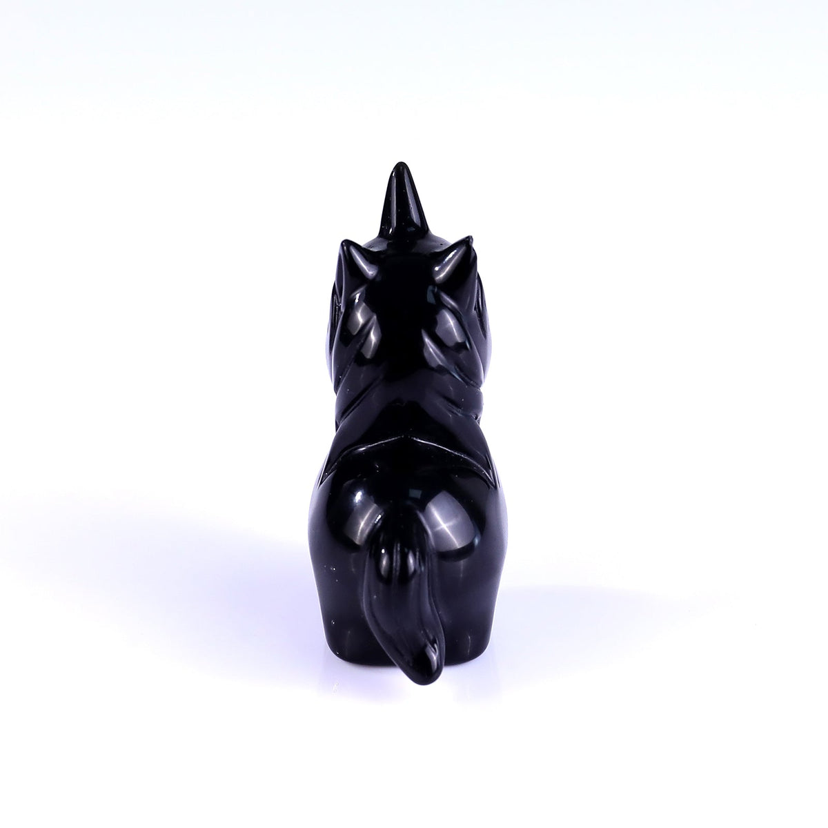 Nicedony 2.8" Black Obsidian Hand Carved Crystal Unicorn Sculpture (SKU: 2100282) - Photo 5