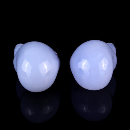 Nicedony 2.8" Blue Chalcedony Hand Carved Crystal Cute Foot Set - View 5