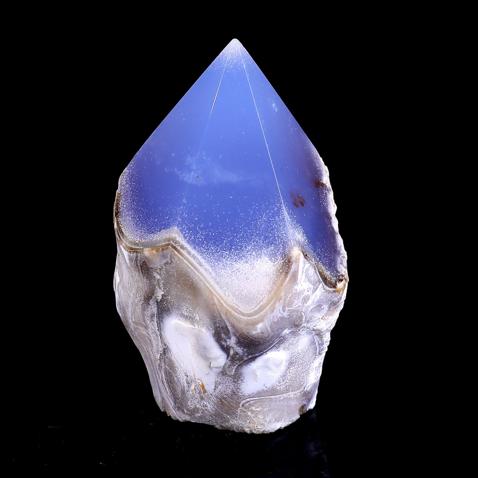 Nicedony 2.8" Blue Chalcedony Hand Carved Crystal Polished Point - View 4