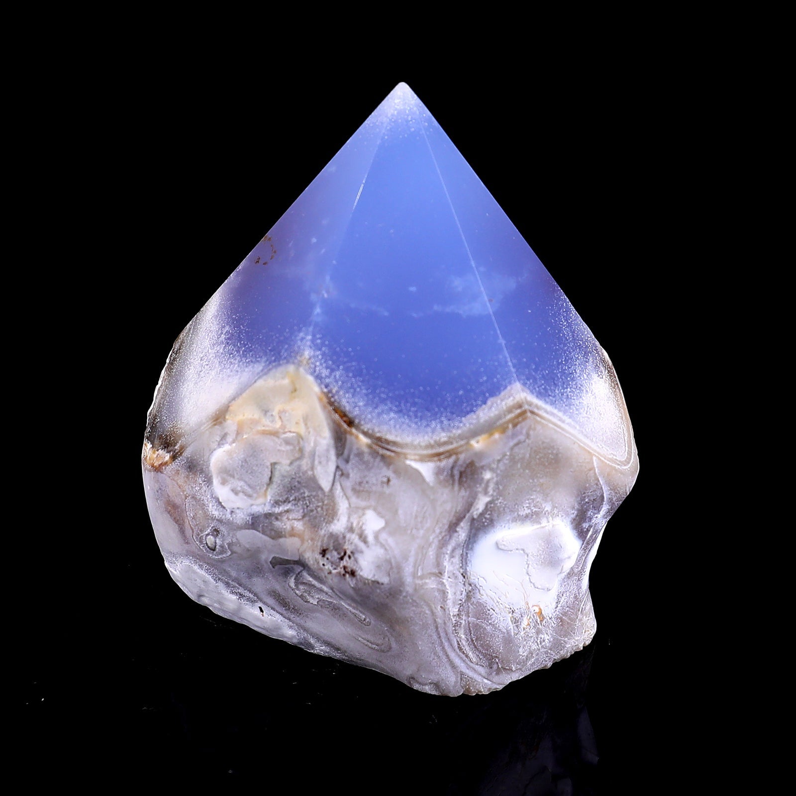 Nicedony 2.8" Blue Chalcedony Hand Carved Crystal Polished Point - View 5