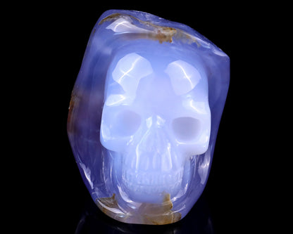 Nicedony 2.8" Blue Chalcedony Hand Carved Skull Sculpture - View 16