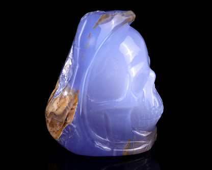 Nicedony 2.8" Blue Chalcedony Hand Carved Skull Sculpture - View 17