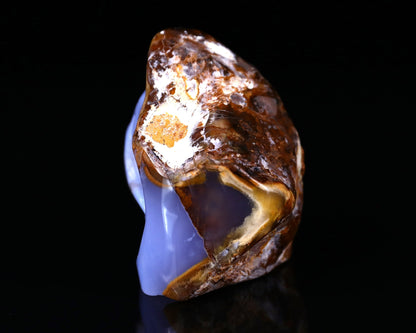 Nicedony 2.8" Blue Chalcedony Hand Carved Skull Sculpture - View 12