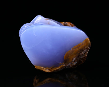 Nicedony 2.8" Blue Chalcedony Hand Carved Skull Sculpture - View 13
