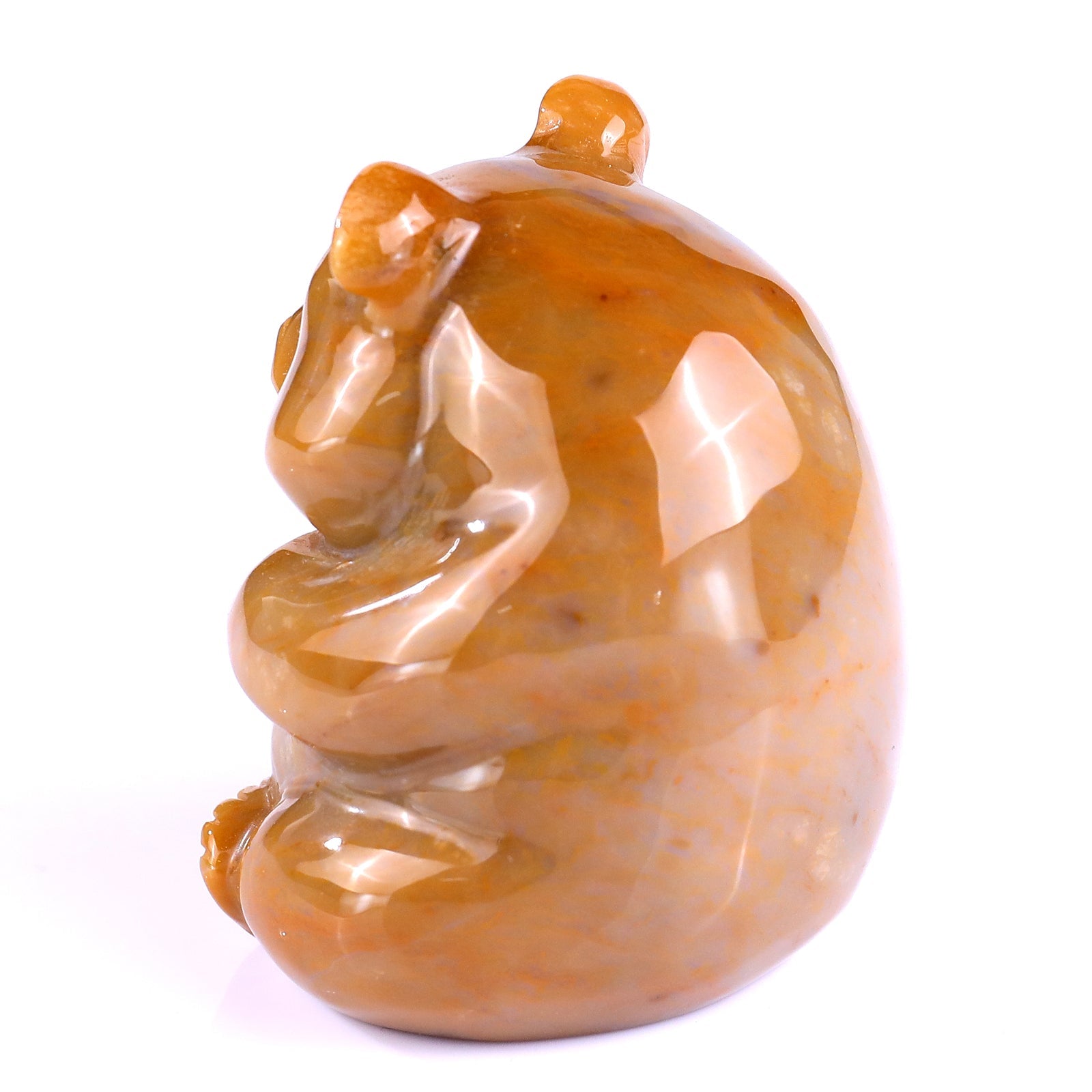 Nicedony 2.8" Chalcedony Hand Carved Crystal Panda Sculpture - View 6