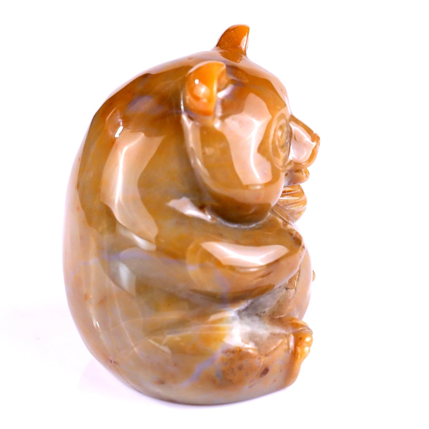 Nicedony 2.8" Chalcedony Hand Carved Crystal Panda Sculpture - View 3