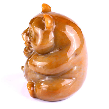 Nicedony 2.8" Chalcedony Hand Carved Crystal Panda Sculpture - View 7