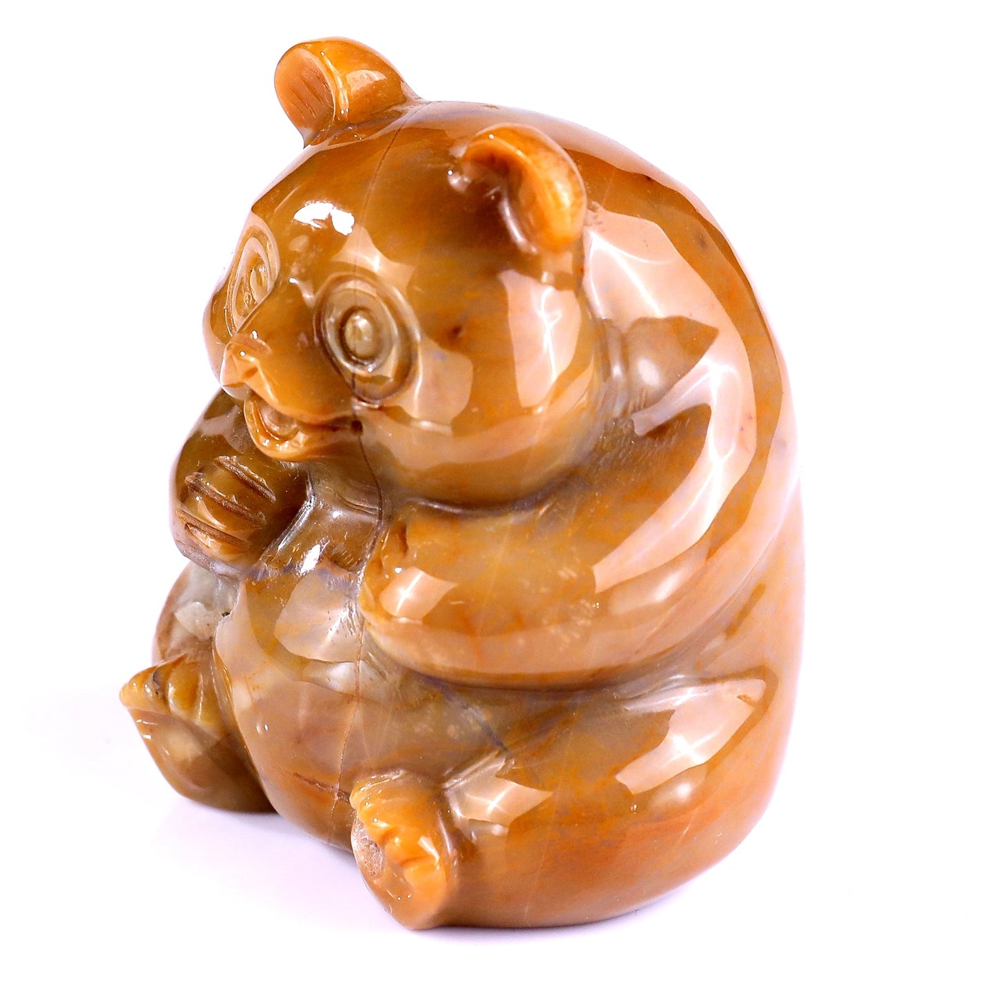 Nicedony 2.8" Chalcedony Hand Carved Crystal Panda Sculpture - View 9