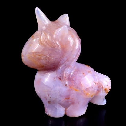 Nicedony 2.8" Chalcedony Hand Carved Crystal Unicorn Sculpture - View 7