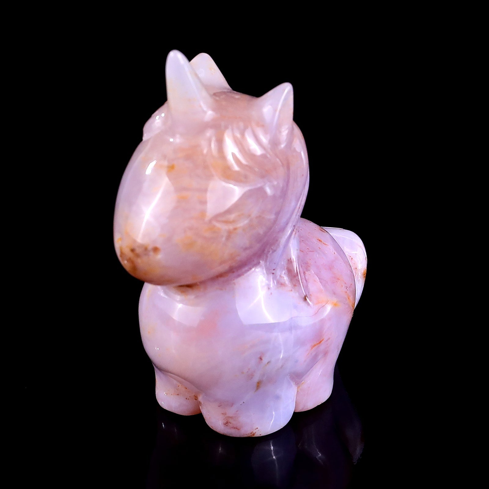 Nicedony 2.8" Chalcedony Hand Carved Crystal Unicorn Sculpture - View 9
