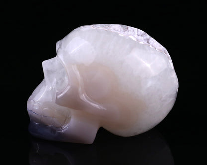 Nicedony 2.8" Geode Agate Hand Carved Crystal Geode Skull Sculpture - View 4