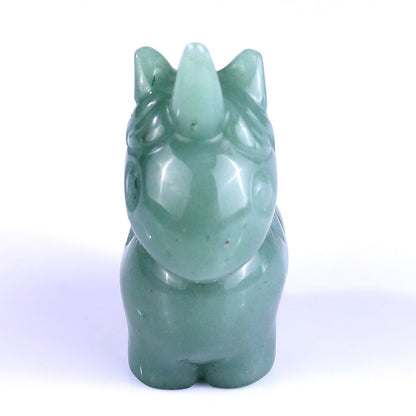 Nicedony 2.8" Green Aventurine Hand Carved Crystal Unicorn Sculpture - View 2