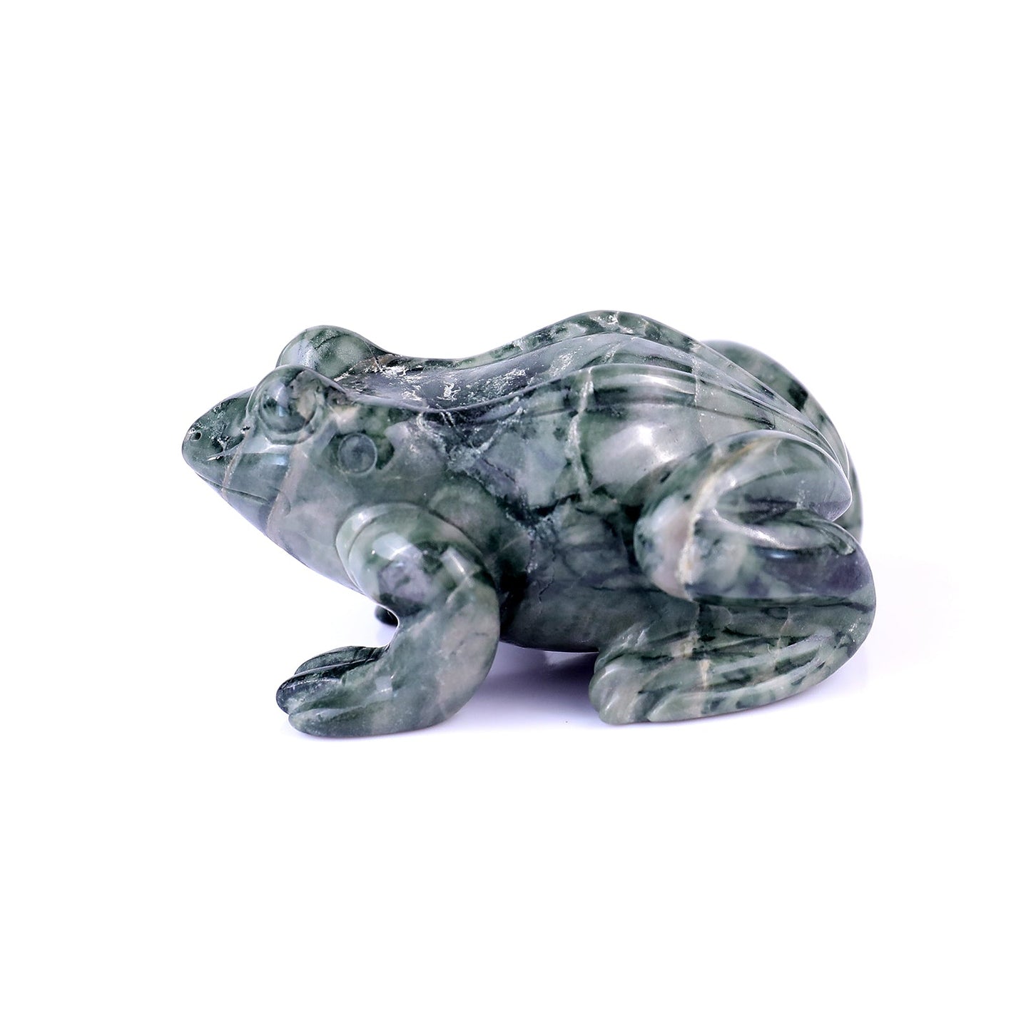 Nicedony 2.8" Jiulong Jade Hand Carved Crystal Frog Sculpture - View 4