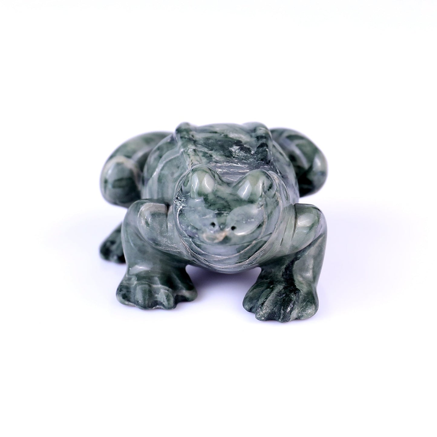 Nicedony 2.8" Jiulong Jade Hand Carved Crystal Frog Sculpture - View 2