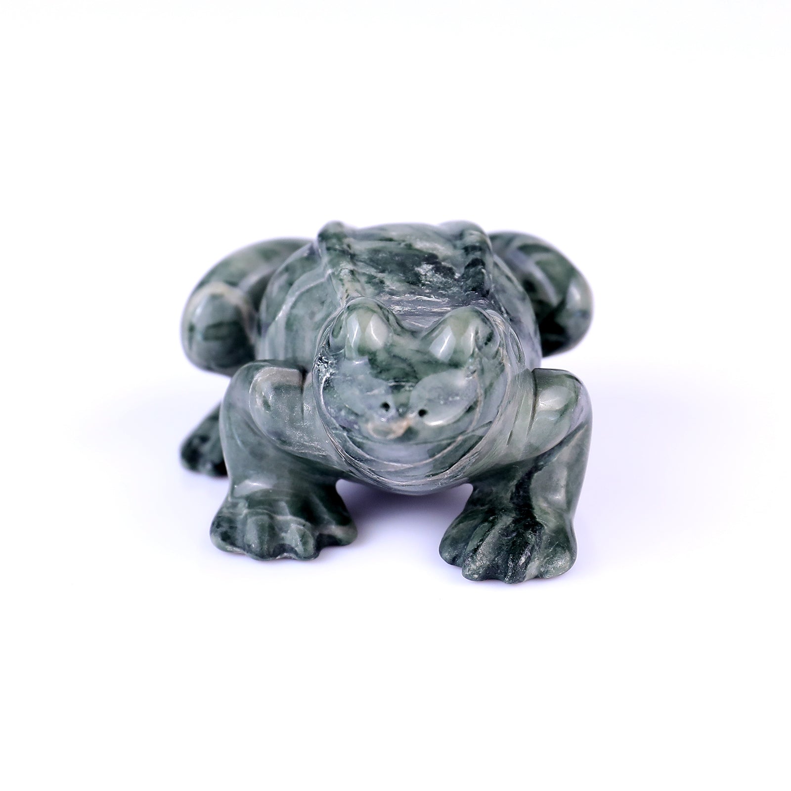 Nicedony 2.8" Jiulong Jade Hand Carved Crystal Frog Sculpture - View 2