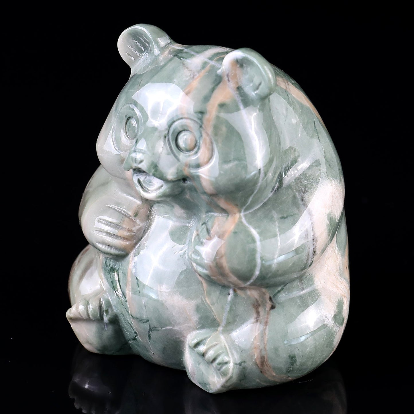 Nicedony 2.8" Jiulong Jade Hand Carved Crystal Panda Sculpture - View 16