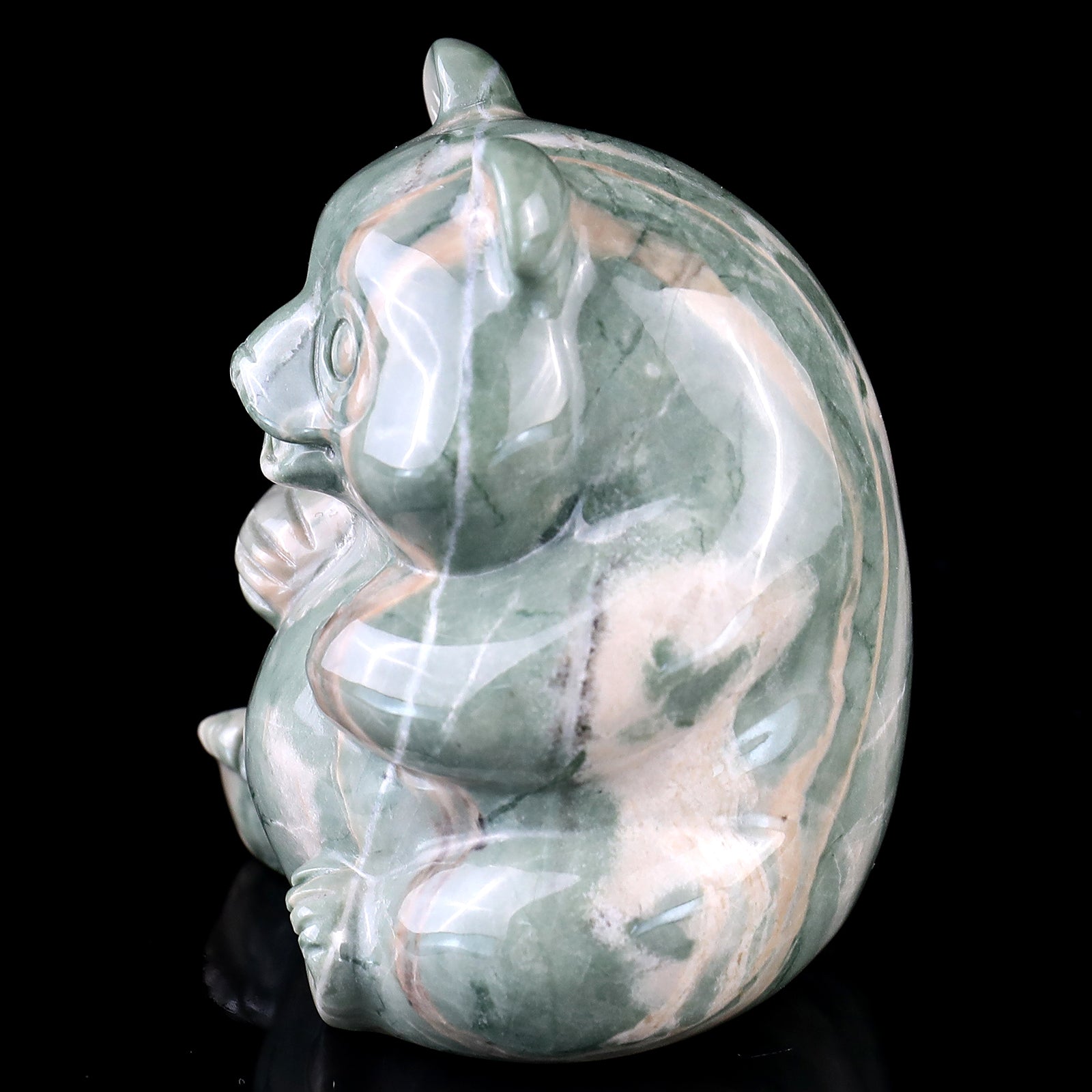 Nicedony 2.8" Jiulong Jade Hand Carved Crystal Panda Sculpture - View 15