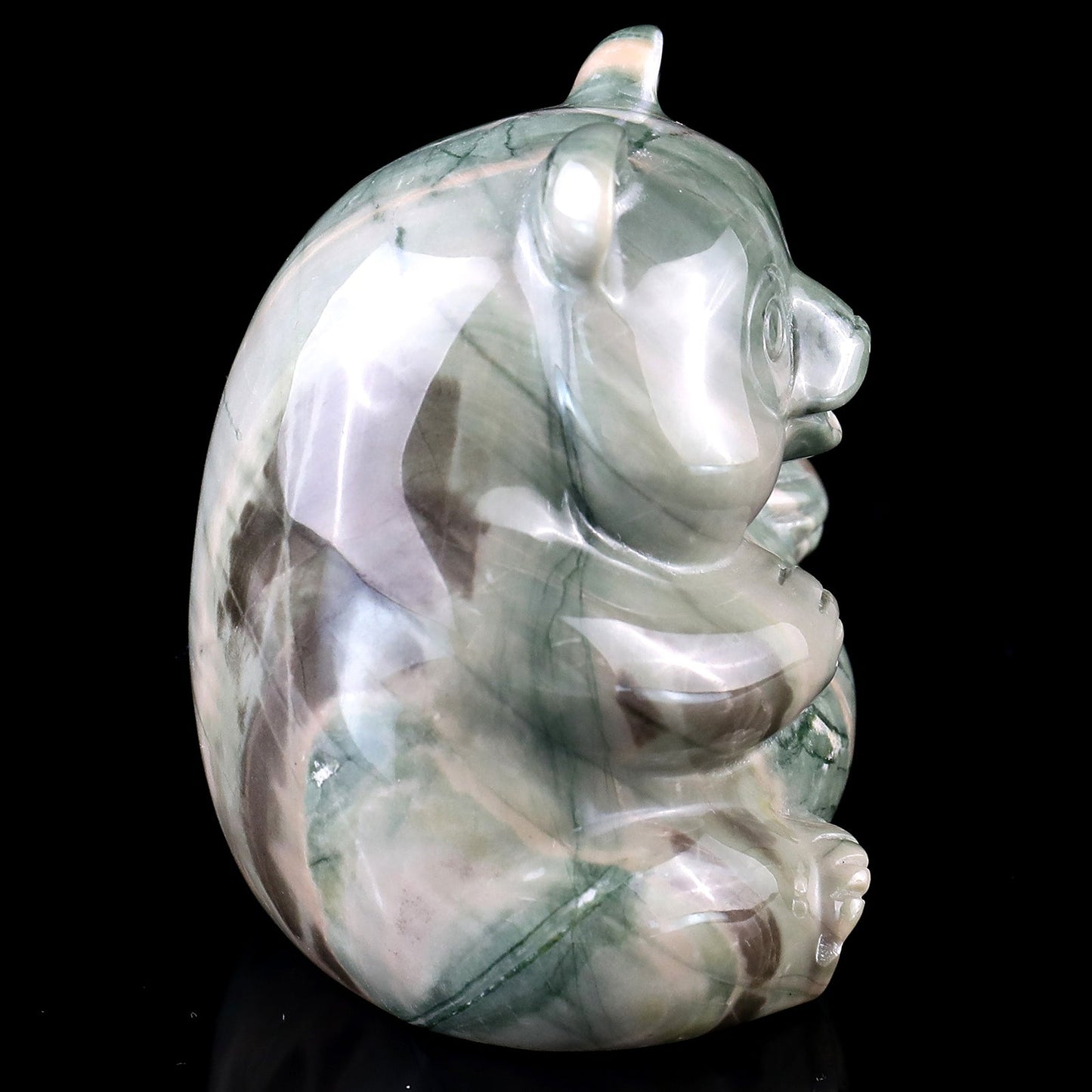 Nicedony 2.8" Jiulong Jade Hand Carved Crystal Panda Sculpture - View 13