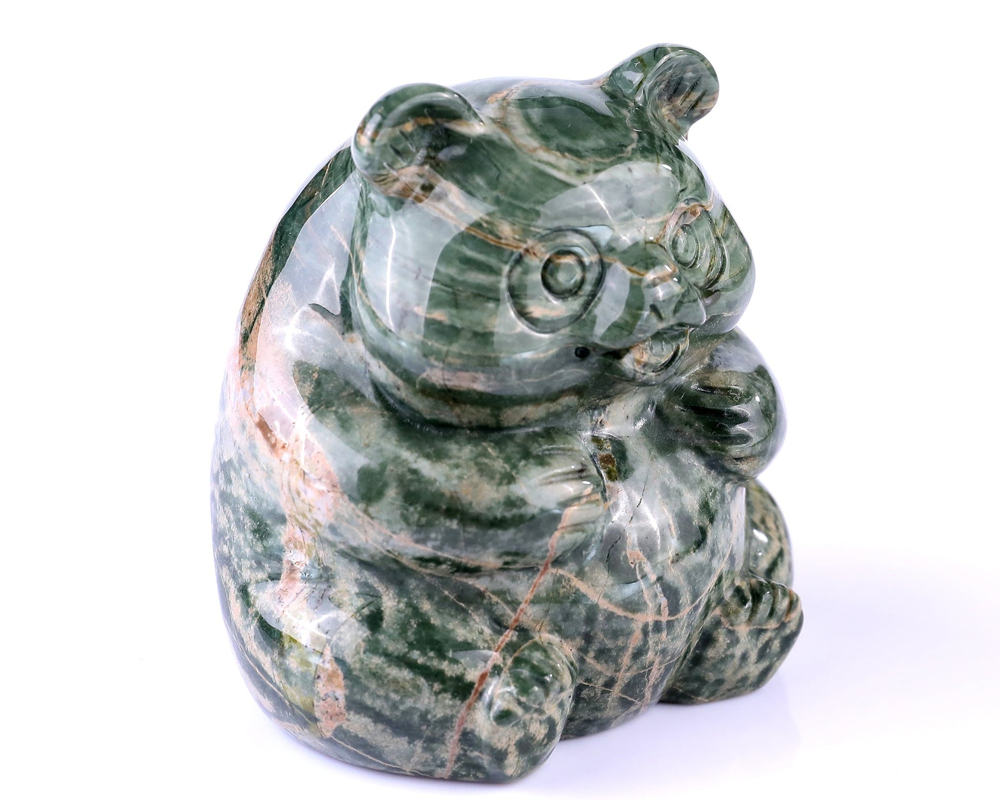 Nicedony 2.8" Jiulong Jade Hand Carved Crystal Panda Sculpture - View 21