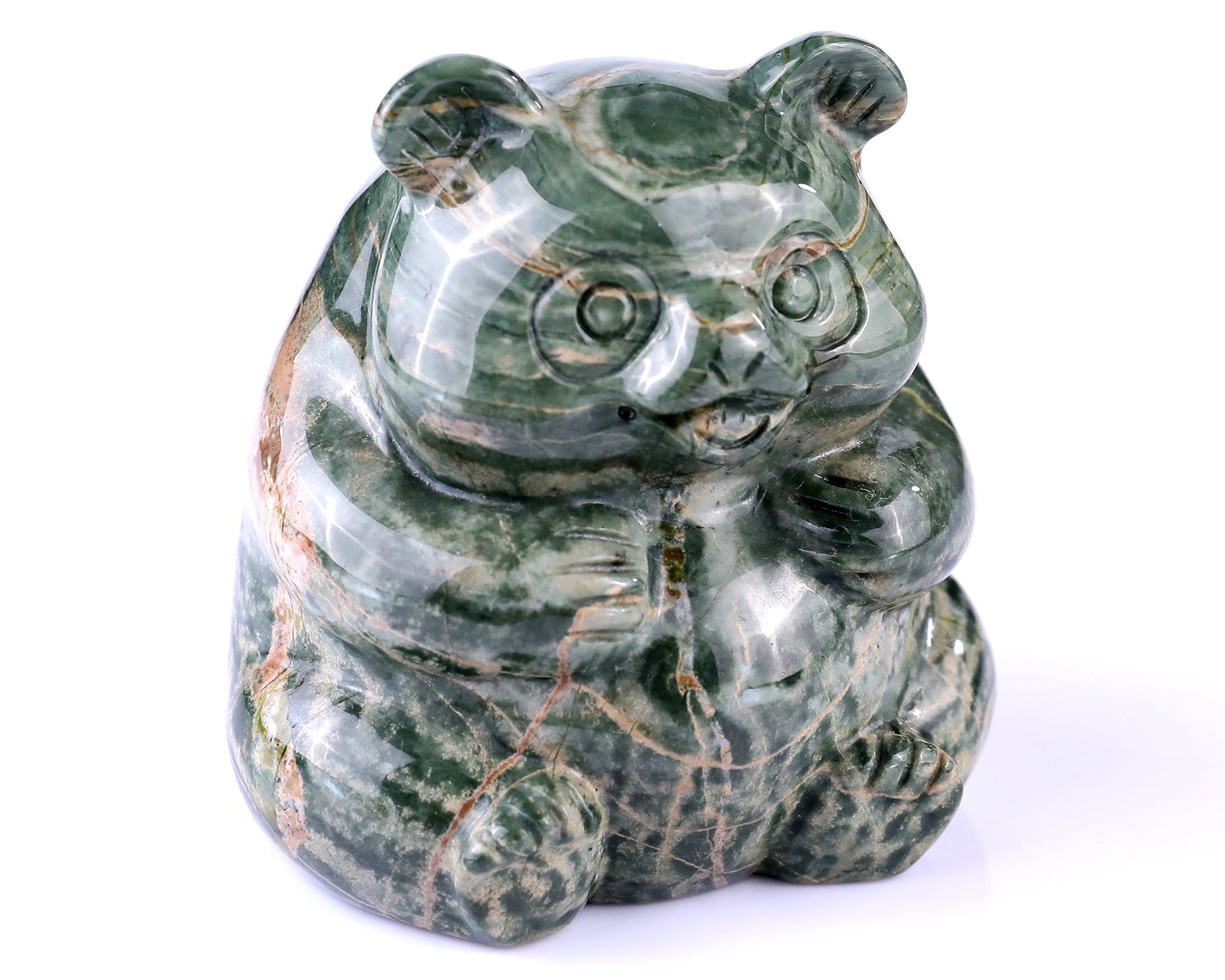 Nicedony 2.8" Jiulong Jade Hand Carved Crystal Panda Sculpture - View 19