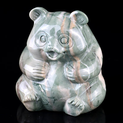 Nicedony 2.8" Jiulong Jade Hand Carved Crystal Panda Sculpture - View 18