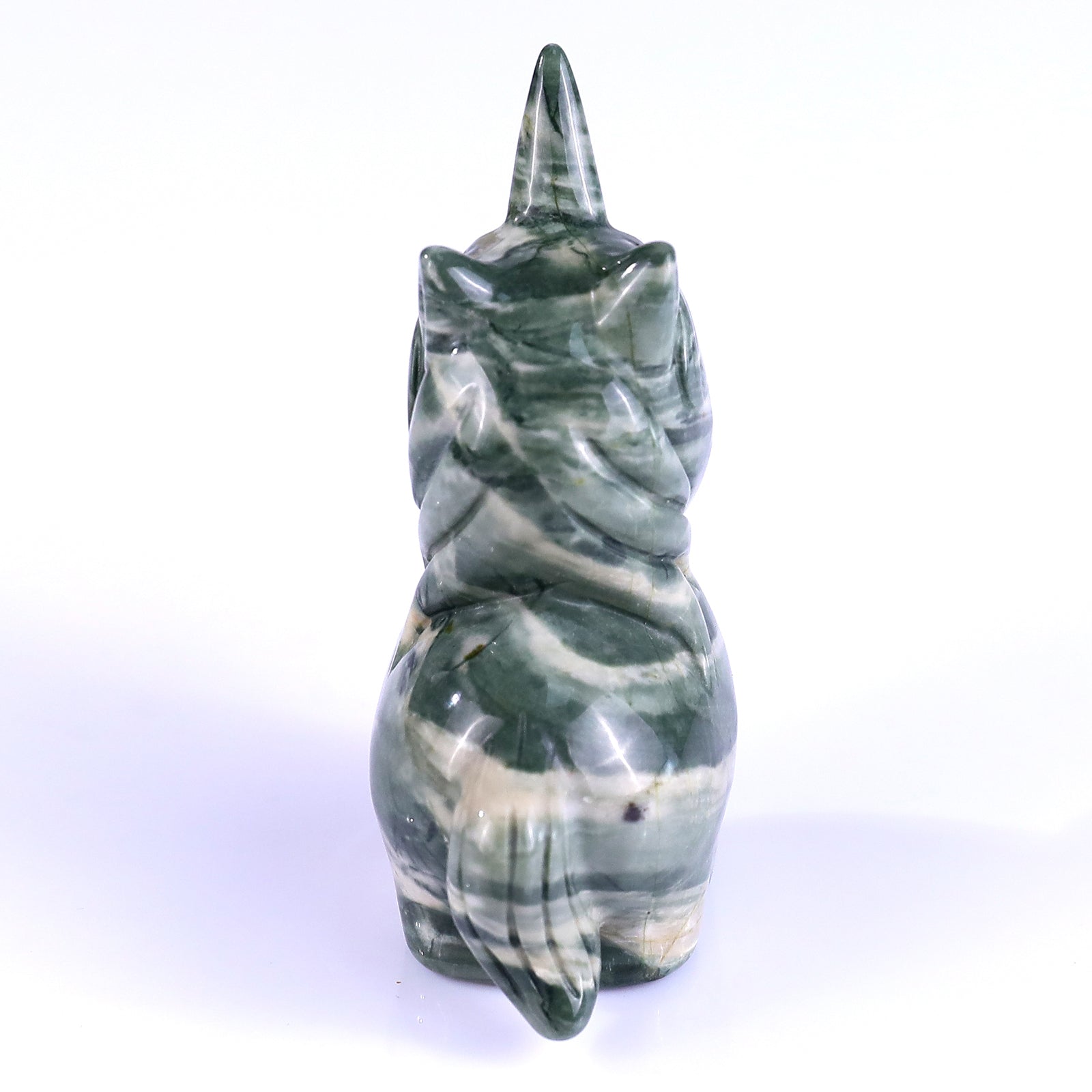 Nicedony 2.8" Jiulong Jade Hand Carved Crystal Unicorn Sculpture - View 5