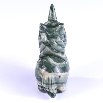 Nicedony 2.8" Jiulong Jade Hand Carved Crystal Unicorn Sculpture - View 5