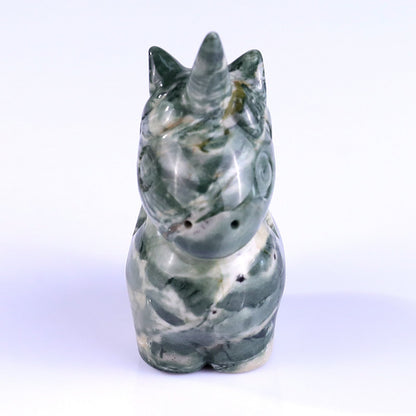 Nicedony 2.8" Jiulong Jade Hand Carved Crystal Unicorn Sculpture - View 2