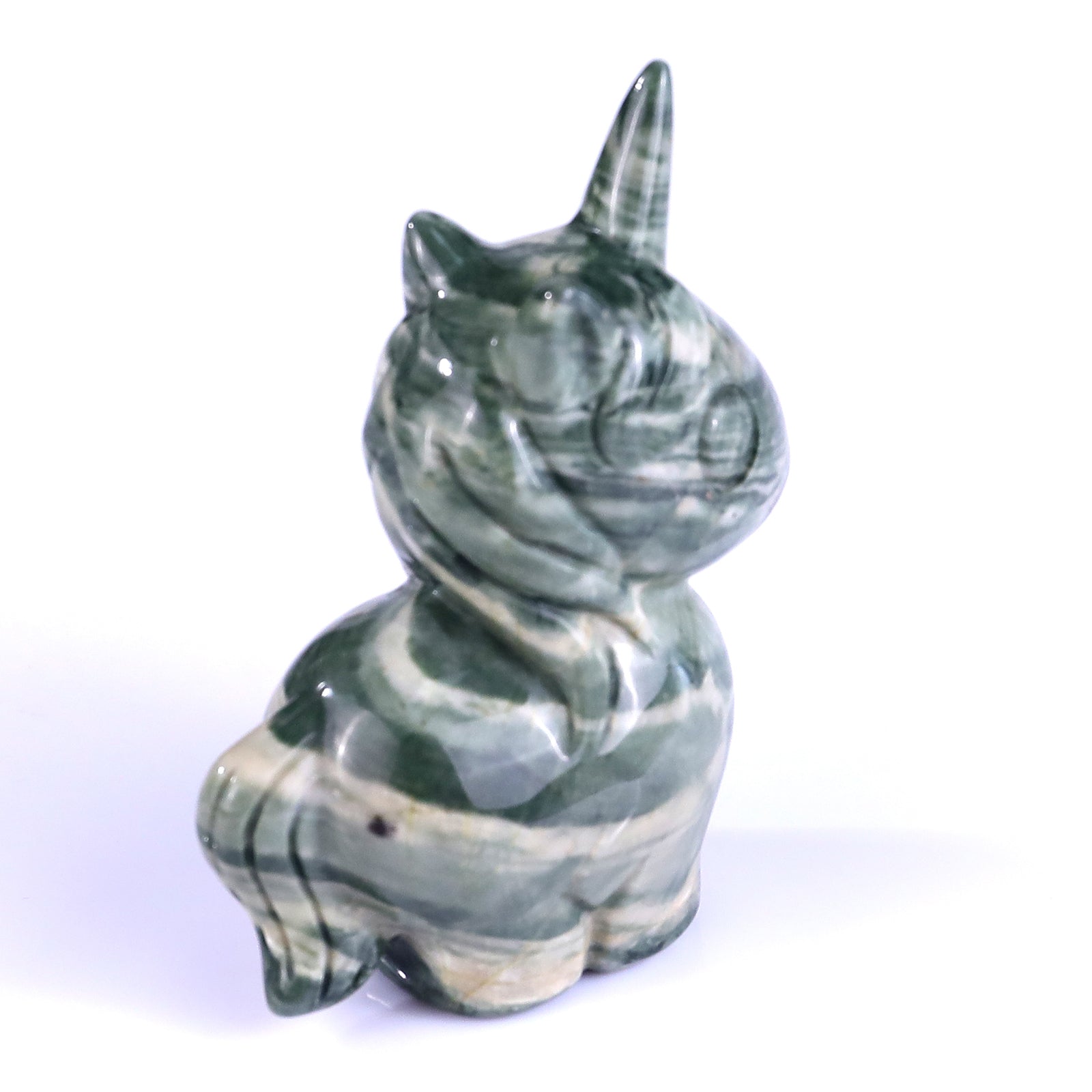 Nicedony 2.8" Jiulong Jade Hand Carved Crystal Unicorn Sculpture - View 4
