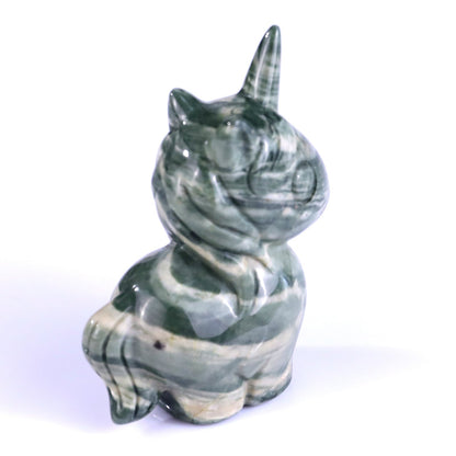 Nicedony 2.8" Jiulong Jade Hand Carved Crystal Unicorn Sculpture - View 4