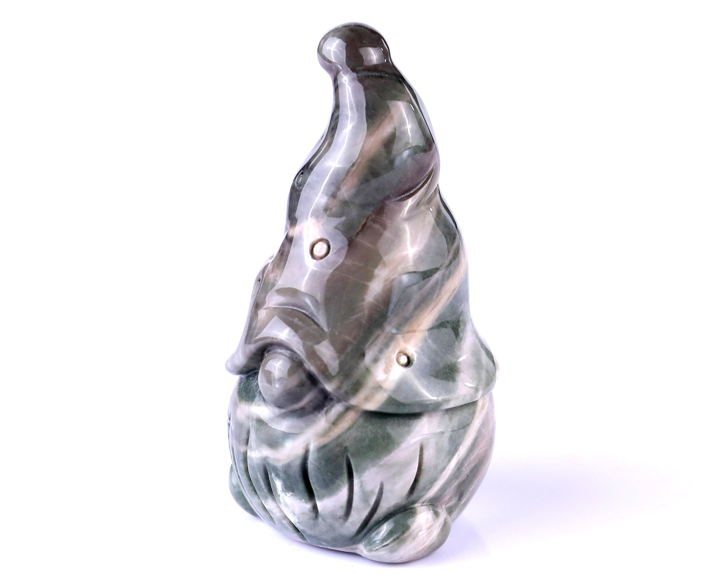 Nicedony 2.8” Jiulong Jade Hand Carved Crystal Bearded Elf Sculpture - View 10