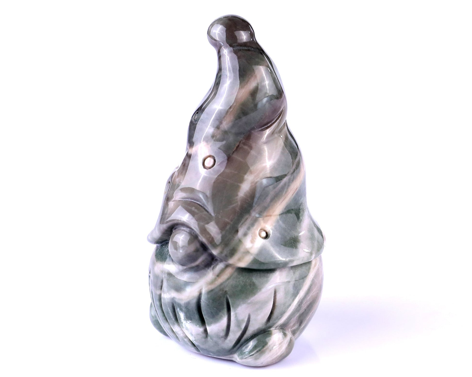Nicedony 2.8” Jiulong Jade Hand Carved Crystal Bearded Elf Sculpture - View 10