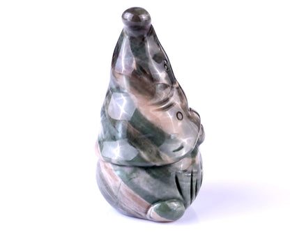 Nicedony 2.8” Jiulong Jade Hand Carved Crystal Bearded Elf Sculpture - View 4