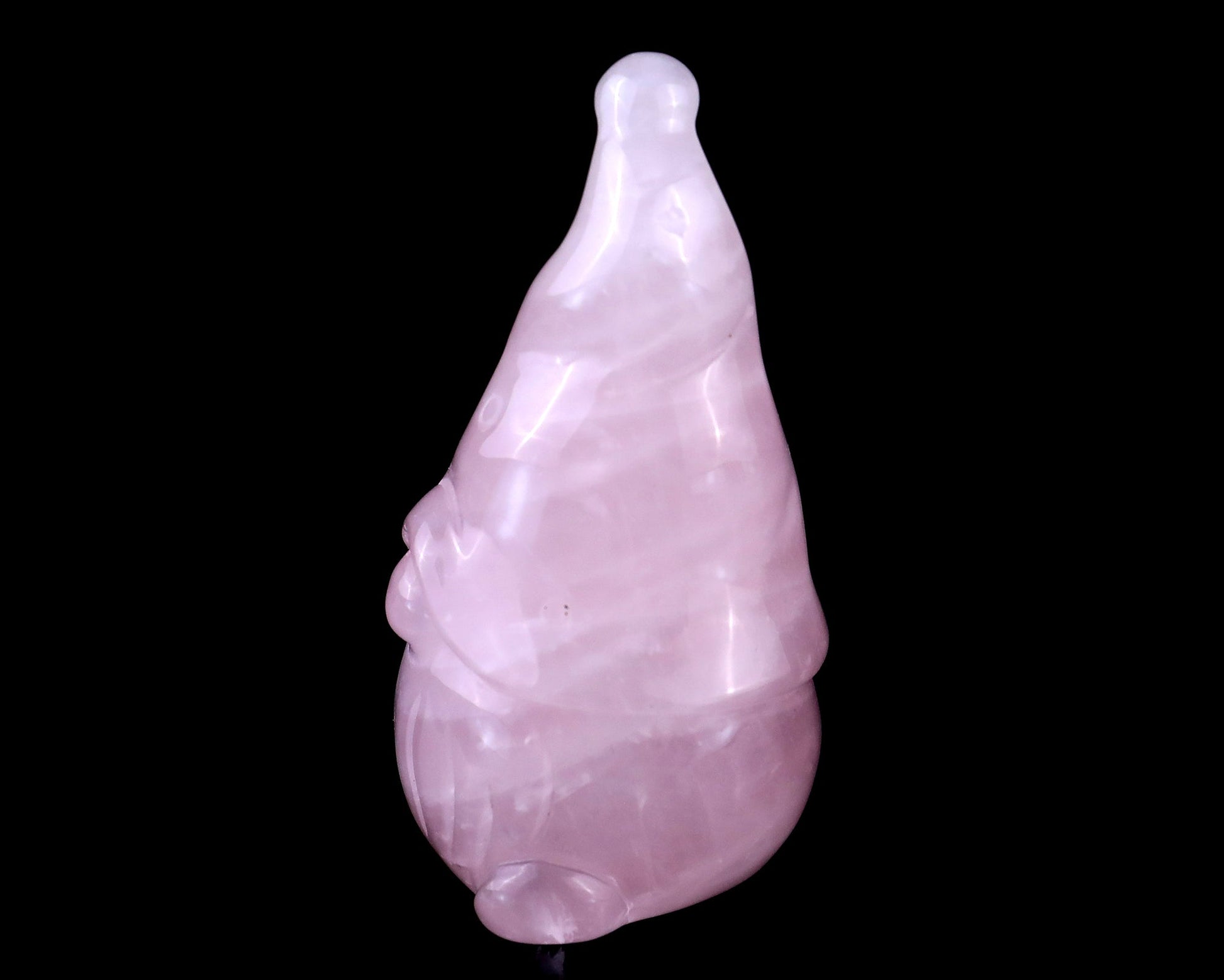 Nicedony 2.8” Natural Rose Quartz Hand Carved Crystal Bearded Ghost Sculpture, Halloween Gift - View 5
