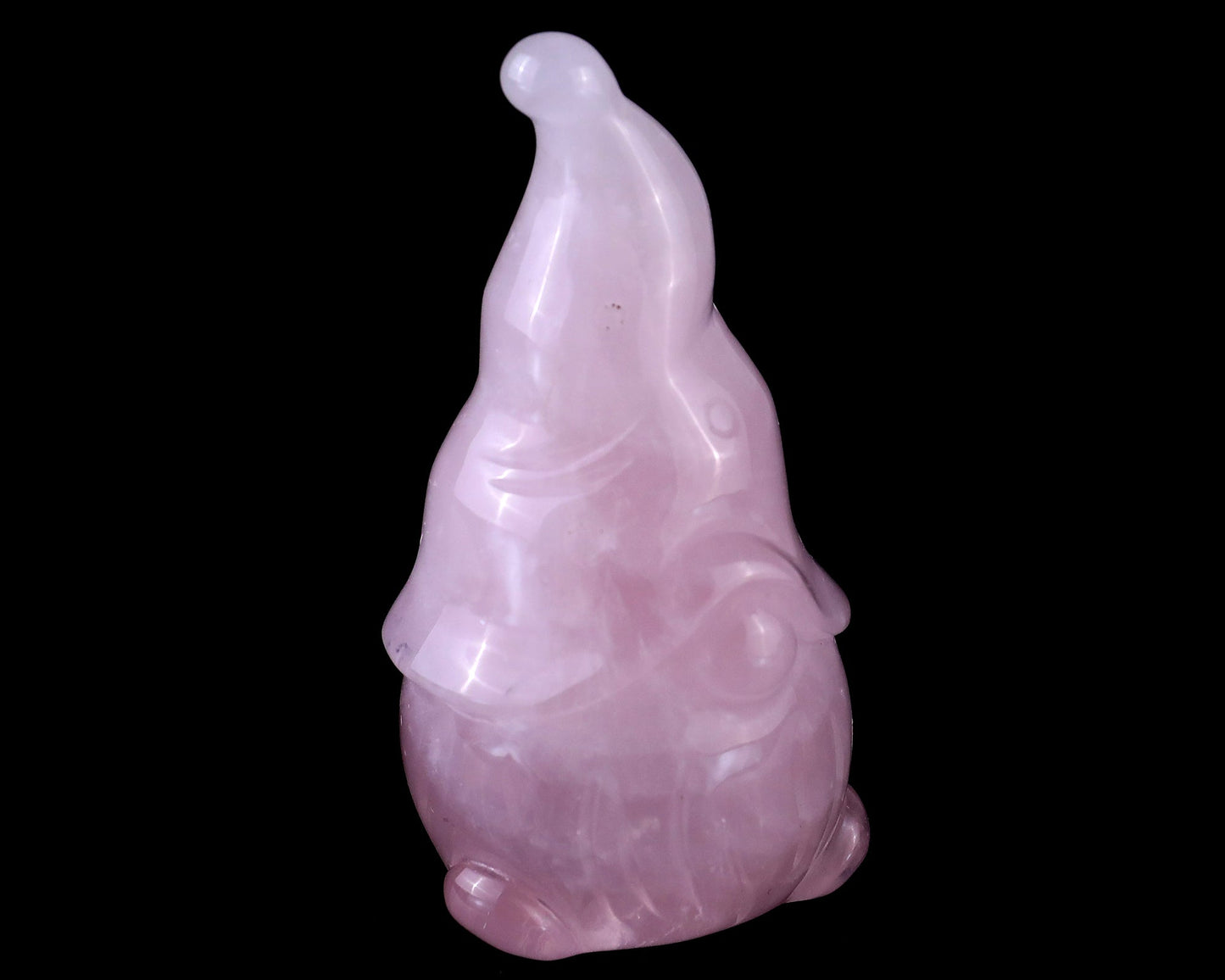 Nicedony 2.8” Natural Rose Quartz Hand Carved Crystal Bearded Ghost Sculpture, Halloween Gift