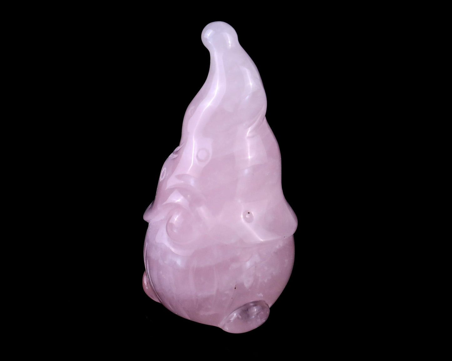 Nicedony 2.8” Natural Rose Quartz Hand Carved Crystal Bearded Ghost Sculpture, Halloween Gift - View 7