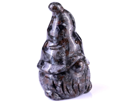Nicedony 2.8” Natural Yooperlite Hand Carved Crystal Bearded Elf Sculpture, Halloween Gift