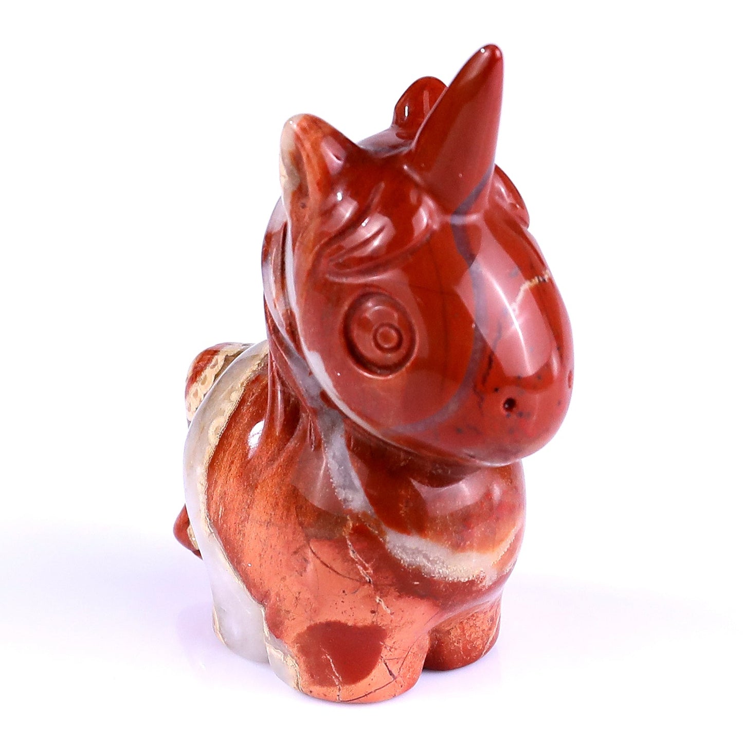 Nicedony 2.8" Red Jasper Hand Carved Crystal Unicorn Sculpture