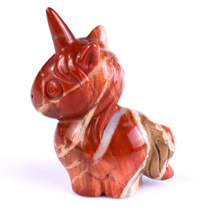 Nicedony 2.8" Red Jasper Hand Carved Crystal Unicorn Sculpture - View 7