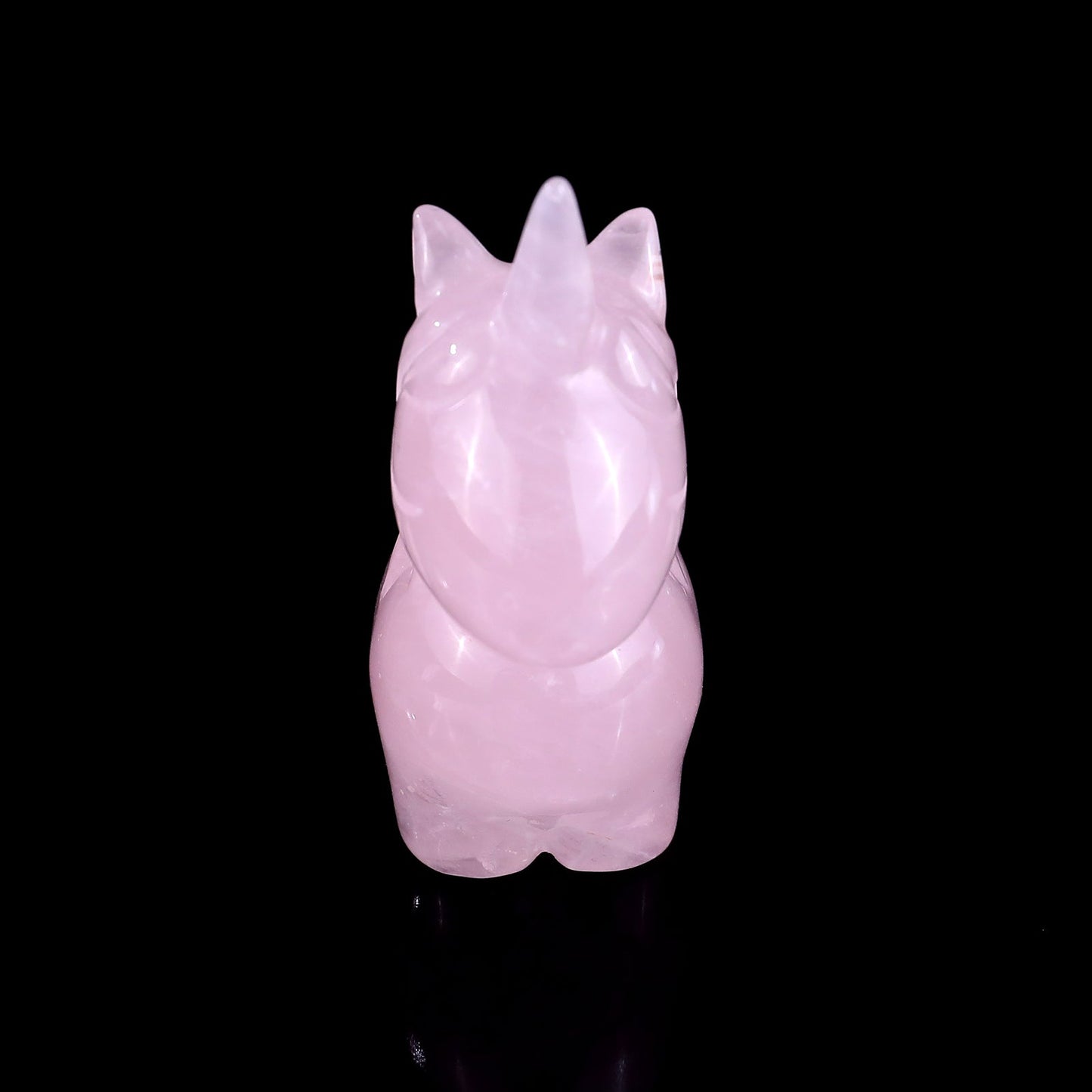 Nicedony 2.8" Rose Quartz Hand Carved Crystal Unicorn Sculpture - View 2