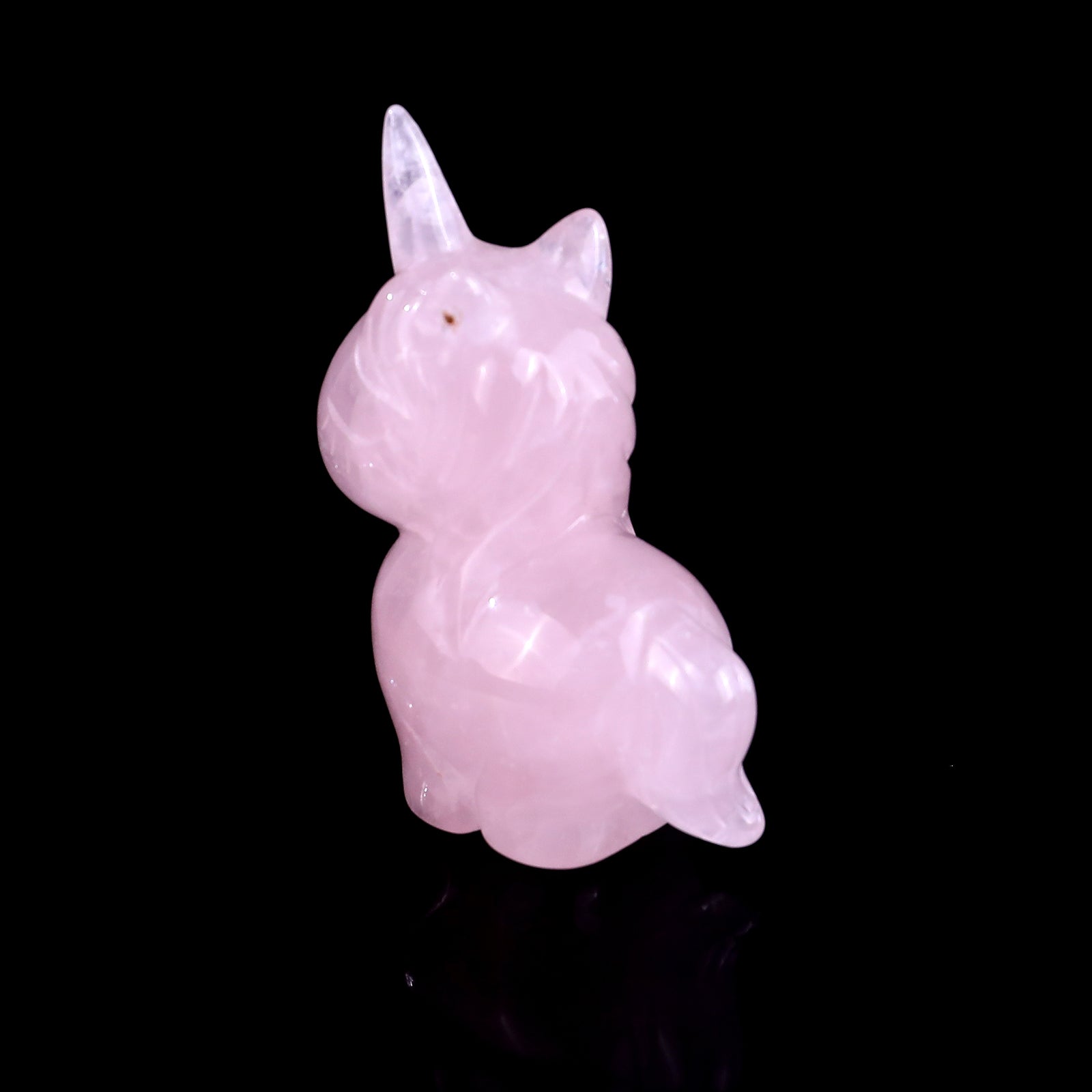 Nicedony 2.8" Rose Quartz Hand Carved Crystal Unicorn Sculpture - View 6