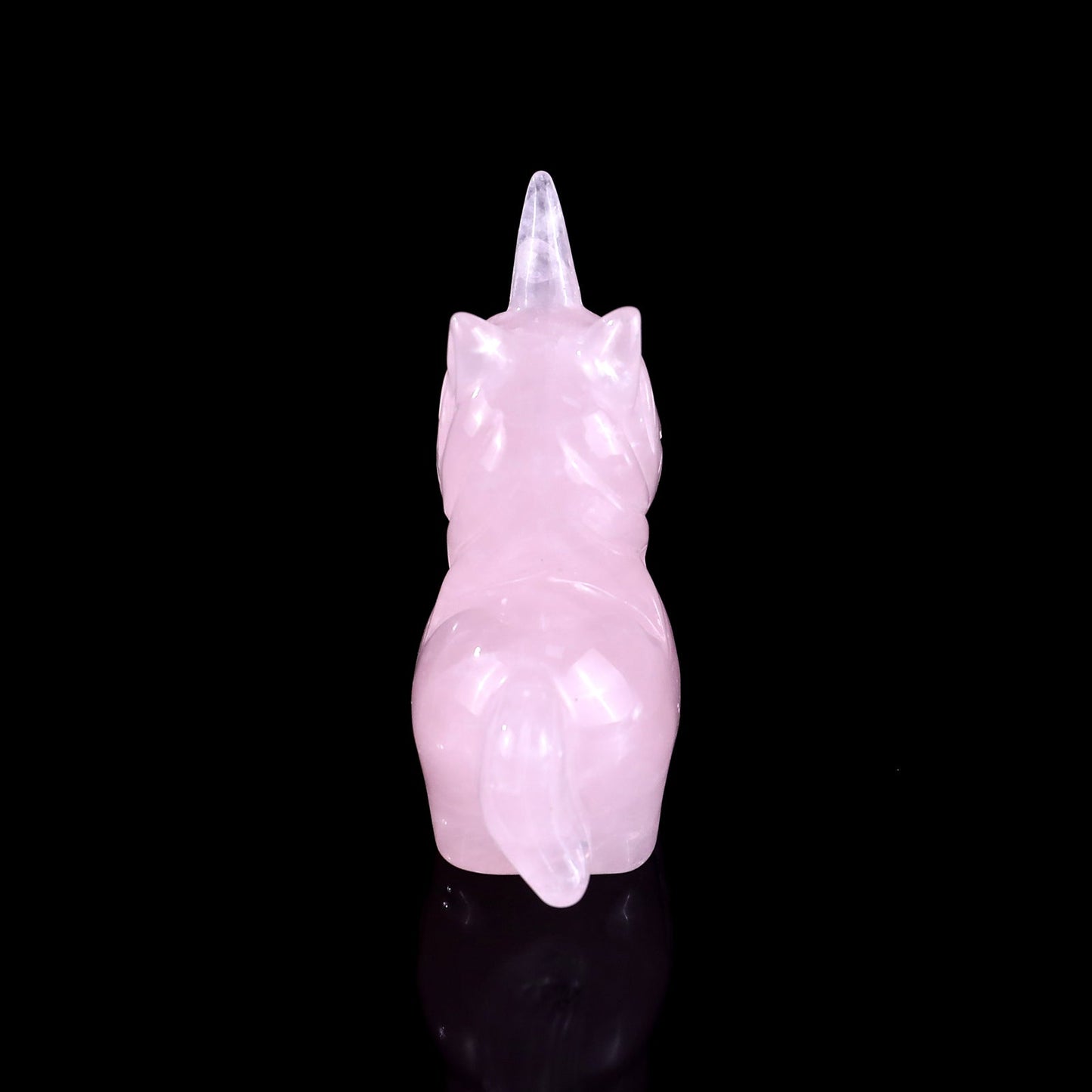Nicedony 2.8" Rose Quartz Hand Carved Crystal Unicorn Sculpture - View 5