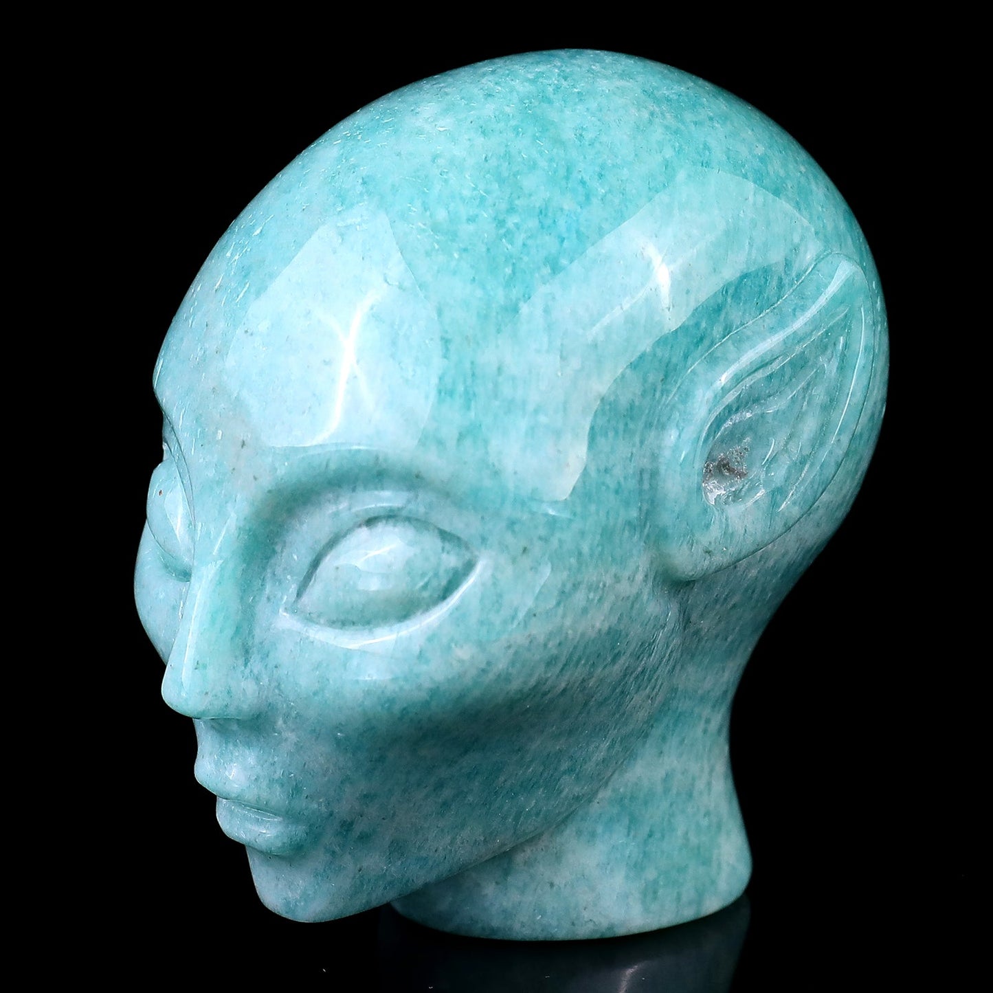 Nicedony 2.9" Amazonite Hand Carved Crystal Elf Alien Sculpture - View 7