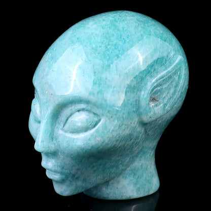 Nicedony 2.9" Amazonite Hand Carved Crystal Elf Alien Sculpture - View 7