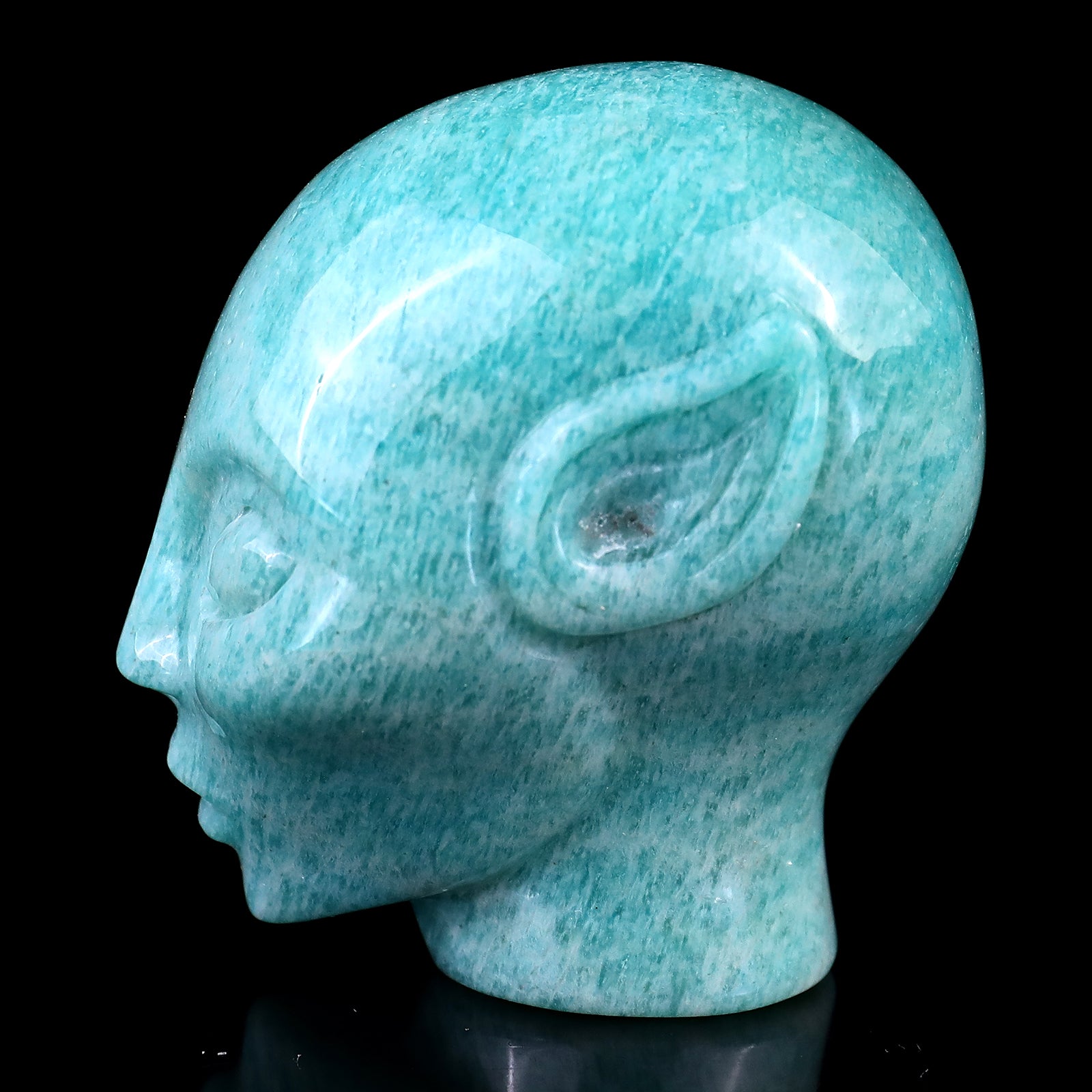 Nicedony 2.9" Amazonite Hand Carved Crystal Elf Alien Sculpture - View 4