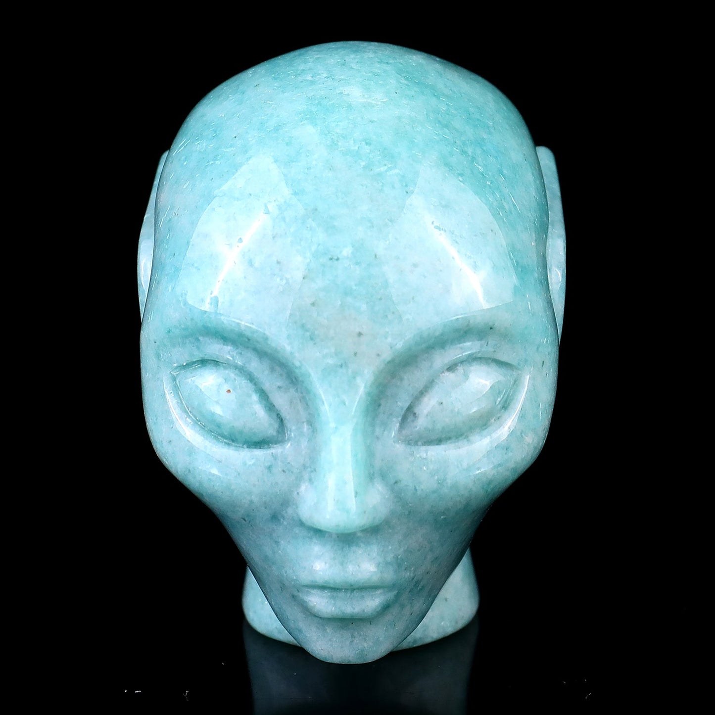 Nicedony 2.9" Amazonite Hand Carved Crystal Elf Alien Sculpture - View 2