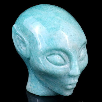 Nicedony 2.9" Amazonite Hand Carved Crystal Elf Alien Sculpture